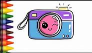 How to Draw a Cute Camera Easy for Kids / Cute Little Drawings
