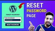 How To Create A Reset Password Page On Wordpress