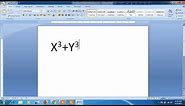 How to type cubed symbol in word
