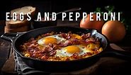 Eggs and pepperoni for breakfast _Delicious and Easy recipe