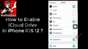 How to Enable iCloud Drive in iPhone iOS 12 ?
