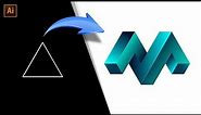 The Modern M Letter Logo Design Process Using Triangle Shape | Adobe Illustrator Tutorials