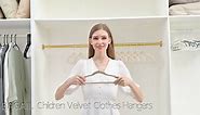 BAGAIL Kids Velvet Hangers 11 Inches Children's Clothes Hangers Non-Slip Baby Hangers for Infant/Toddler (Black,50pack)