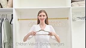 BAGAIL Kids Velvet Hangers 11” Inch Children's Clothes Hangers Non-Slip Baby Hangers for Infant/Toddler (Black,50pack)