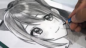 How To Draw Anime Girl "Using Only ONE Pencil" [Anime Drawing Tutorial]