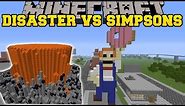 NATURAL DISASTERS MOD VS THE SIMPSONS - Minecraft Mods Vs Maps (Volcanes, Meteors, Earthquakes))