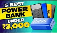 Top 5 Best Powerbank under ₹3000 in 2022 🔥 50000mah , 50W fast charging & more