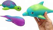 JA-RU Ocean Squirt Squishy Water Animals (1 Water Toys) Fun Floating Foam Sea Animal Toys for Kids. Sea Turtle, Dolphin, Whale Toddler Bath Toys. Pool & Beach Accessories. 4012-1s