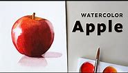How to paint an apple in watercolor -Beginner's Tutorial