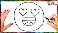 How To Draw An Emoji In Love Step By Step 😍 Emoji In Love Drawing Easy