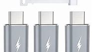 TechMatte 3 Pack Lightning to USB C Adapter, Charging Compatible with Phone 15/Plus/Pro/Pro Max and More Android Devices, Support Data Transmission, Not Designed for OTG/Pencil/Audio