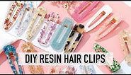 DIY Hair Clips with resin