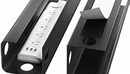 Yecaye 2 Pack Cable Management Under Desk, 31.5 in Under Desk Cable Management Tray, Cable Hider, Cord Organizer for Desk, No Screw No Drill Cable Cord Management for Office and Home, Black