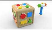 Learn Shapes with Wooden Educational Toys - Colors and Shapes Collection for Children