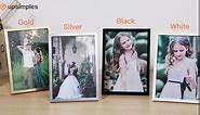 upsimples 11x14 Picture Frame Set of 3, Made of High Definition Glass for 11 x 14 Gold Frames, Wall Display Thin Border Photo Frame for Home Décor