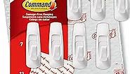 Command Large Utility Hooks, Damage Free Hanging Wall Hooks with Adhesive Strips, No Tools Wall Hooks for Hanging Decorations in Living Spaces, 7 White Hooks and 12 Command Strips
