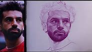How to draw ''MO Salah'' using only one colored pencil!