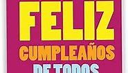 NobleWorks, Big Feliz Cumpleanos - Jumbo Spanish Birthday Card from All of Us (8.5 x 11 Inch) - Group Birthday Greeting J3243BDG-US-SL