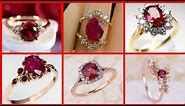 simple and pretty ruby finger rings designs 2022-2023/most beautiful gold and silver tone ruby ring