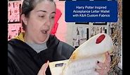 Harry Potter Inspired Acceptance Letter Wallet with K&A Custom Fabrics