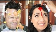 THROWING 100 EGGS AT MY FACE GONE WRONG (I BROKE HER HEAD)