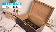 Acacia Wood Keepsake Box with Hinged Lid and Lock Hand Crafted Sturdy Wooden Memory Box for Jewelry Valuables Recipes Keepsakes and More With Soft Interior Lining to Protect Your Valuables