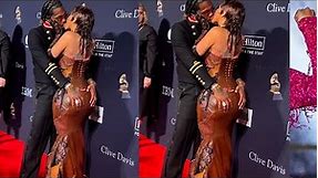 Cardi b and Offset kissing live at Red carpet