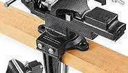 Dual-Purpose Combined Universal Vise 360° Swivel Base Work, Bench Vise or Table Vise Clamp-On with Quick Adjustment, 3.3" Movable Home Vice for Woodworking