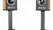 WALI Universal Speaker Stands, Surround Sound Speaker Stands for Satellite & Bookshelf Speakers Up to 22lbs, Height Adjustable with Built-in Cable Management, 1 Pair (SFS001), Black
