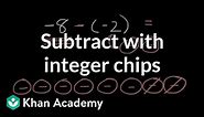 Subtracting with integer chips | Integers: Addition and subtraction | 7th grade | Khan Academy