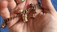 Vintage 9ct gold charms bracelet #9ctgold