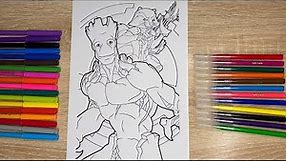 Rocket and Groot Coloring Pages / Guardians of the galaxy Coloring Book
