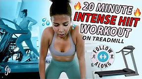 Easiest way to Burn 1000 calories! | 20 MINUTE INTENSE HIIT WORKOUT *TREADMILL follow along