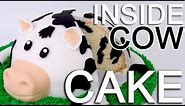 How-To Make A COW CAKE with a INSIDE Cow Pattern!