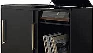 Crosley Furniture Everett Mid-Century Modern Media Console, Matte Black