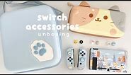 nintendo switch accessories unboxing (ft. geekshare)| carrying case, protective case, thumb grips