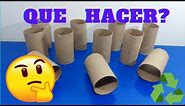 4 ideas FACILES Y HERMOSAS con tubos de papel higiénico - manualidades con tubos de cartón