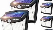 CLAONER Solar Lights Outdoor, [128 LED/6 Packs] Solar Motion Sensor Lights 3 Working Modes Outdoor Lights with 270° Wide Angle Wireless IP65 Waterproof Solar Security Light for Fence Patio, Cold White