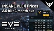 EVE Online - PLEX Prices so high! (2.5bil = 1 month sub)