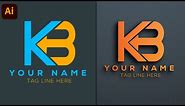 How to design KB letter logo design in adobe illustrator | STEP BY STEP tutorial |