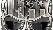 Dsycar 3D Skull Emblem USA Flag Solid Metal Car Sticker Decal Car Skeleton Emblem Badge Heavy-Duty 2.75 x 1.77 in (Gun Color)