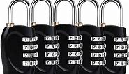 4 Digit Combination Padlocks Combination Lock, Suitable for School、Home、Office、Storage Lockers、Gym Lockers、Drawers、Cabinets、Toolboxes、Luggage Suitcase Baggage Locks (5 Pack) (Black)