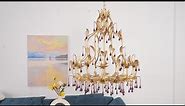 Purple Crystal Murano Chandelier-Installation video