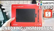 One by Wacom CTL472 Pen Tablet | Unboxing + Installation + Set-Up) ❤︎ | emmy lou