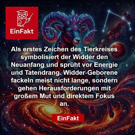 Widder: Energiebündel des Tierkreises! ♈🔥 | Mut & Tatendrang | EinFakt