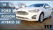 2019 Ford Fusion Hybrid SE // review, walk around, and test drive // 100 rental cars