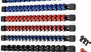ALOANES 9PC ABS Socket Organizer, 1/2 inch, 3/8 inch and 1/4 inch Drive Socket Rail Holders, Heavy Duty Socket Racks, Black Rails with Red Blue Black Clips