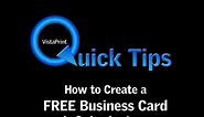 Vistaprint Quick Tip - How to Create a FREE Business Card