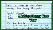 Happy new year wishing letter |write a letter to your friend wishing Happy New year| letter writing