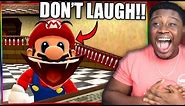 MARIO'S TRY NOT TO LAUGH CHALLENGE! | Mario Reacts To Nintendo Memes Reaction!